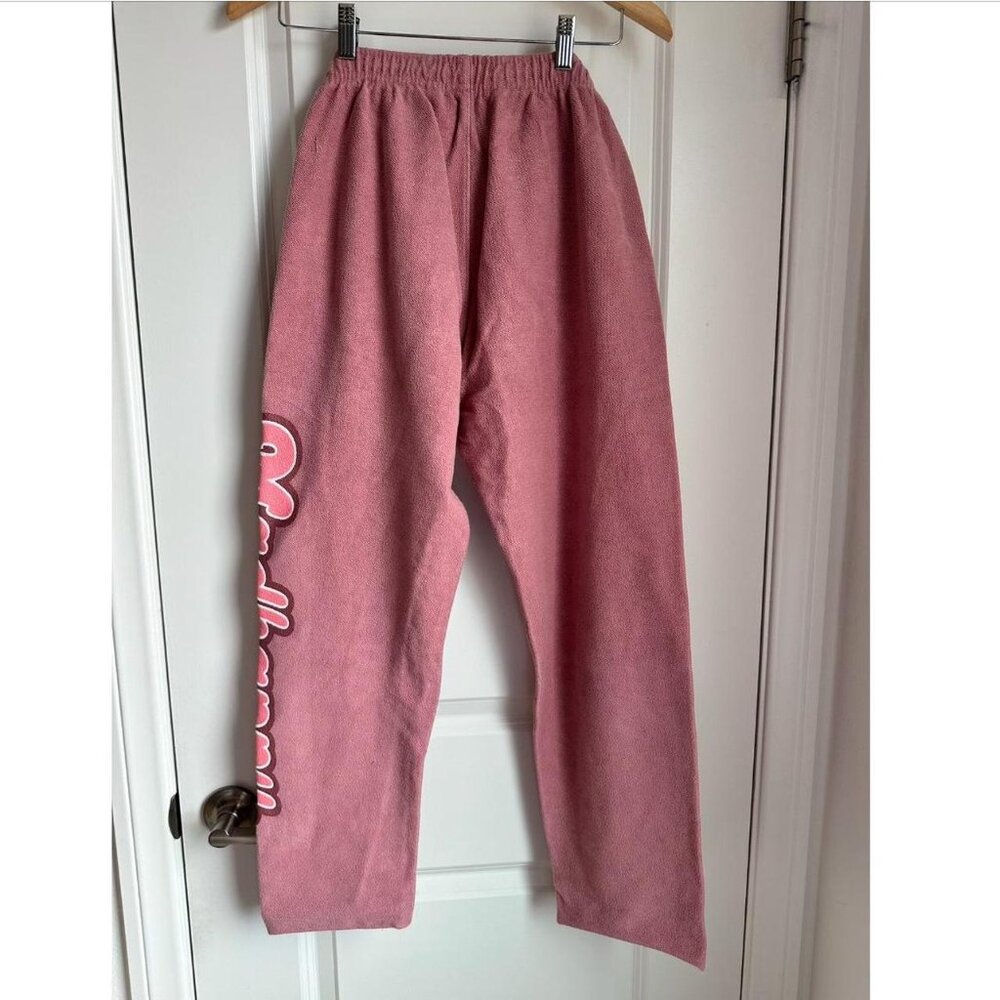 Madhappy Mauve Pink Bubblegum Logo French Terry Sweatpants in Mauve Pink, Small - Picture 2 of 5